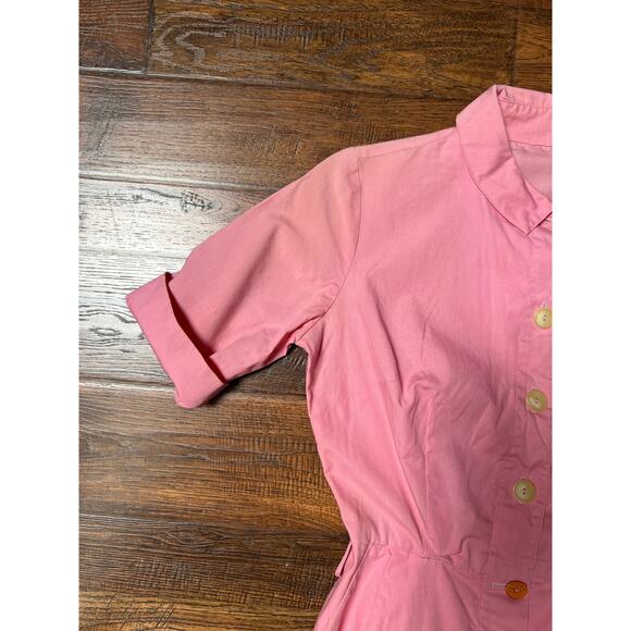Vintage Clothing - Button Front Shirt Dress - Cotton Candy Pink - Small - Picture 2 of 12